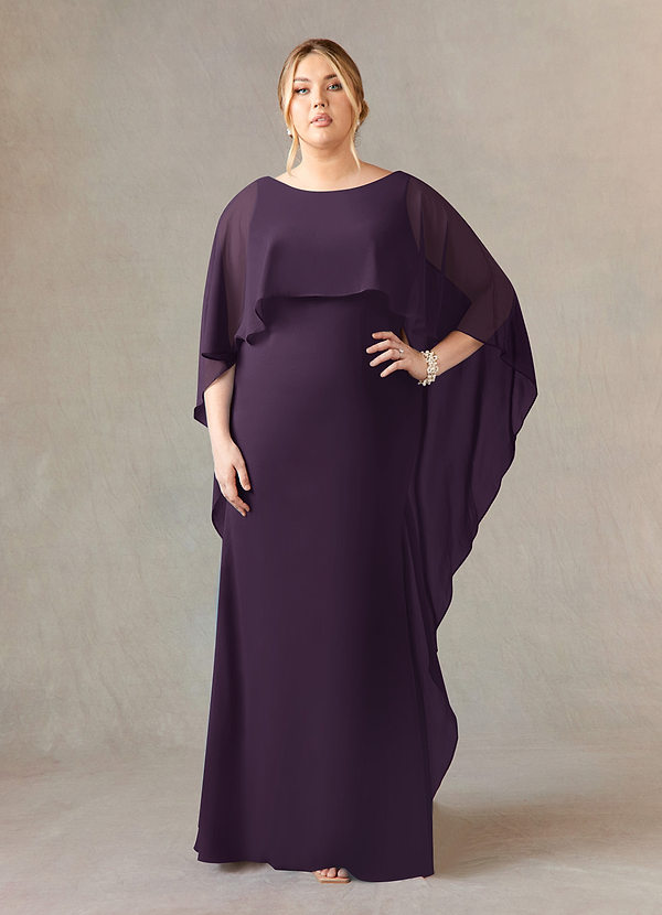 Azazie Dion Mother of the Brides Dresses Plum Sheath Scoop Stretch Crepe Dress image1