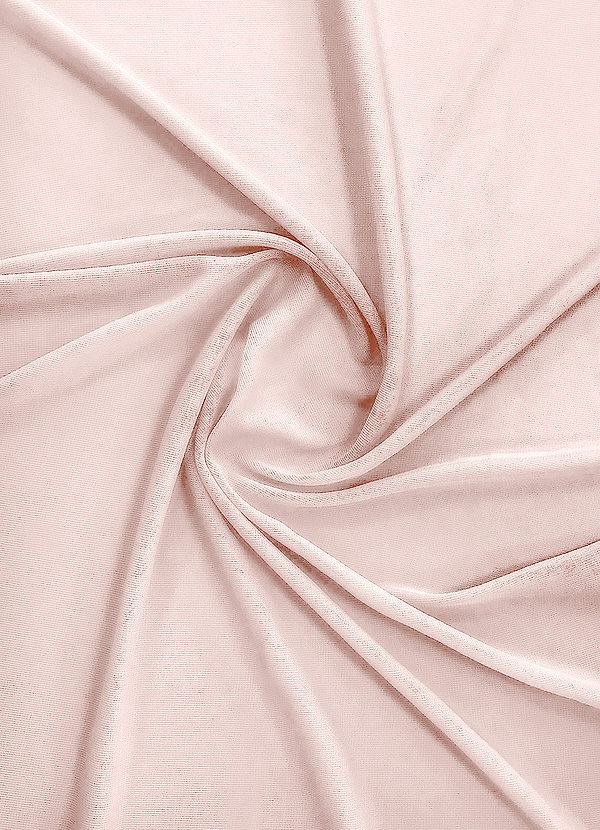 front Azazie Blushing Pink Stretch Mesh Fabric By the Yard