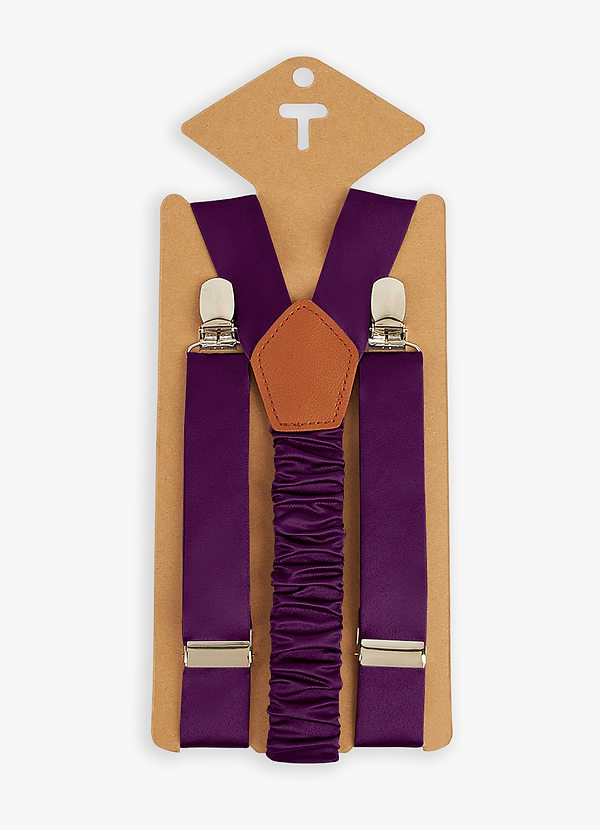 front Matching Color Boy's Matte Satin Suspenders