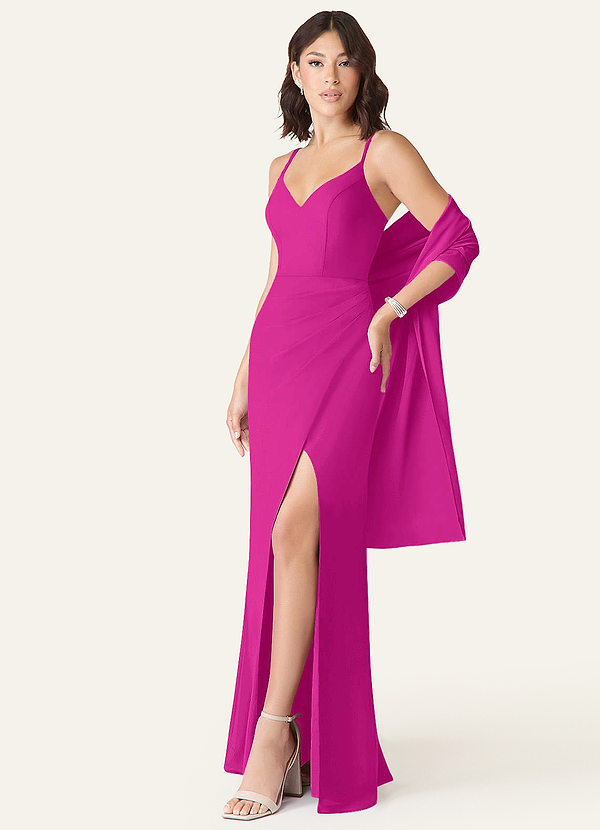 front Azazie Matching Color Chiffon Shawl