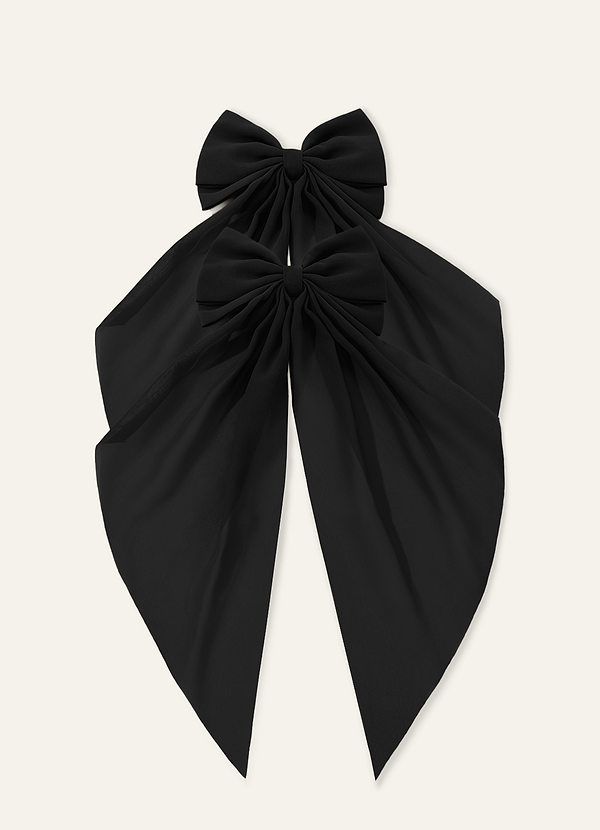 front Matching Color Chiffon Burnout Bow Hair Clip(Pack of 2)