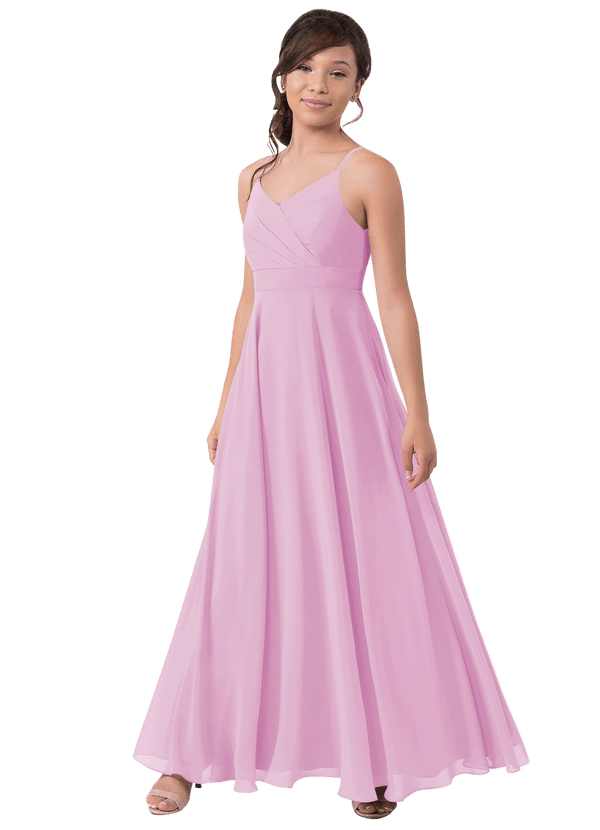 Vestidos Boho Para Damas De Honor Junior Con Falda Cascada Rosa Claro