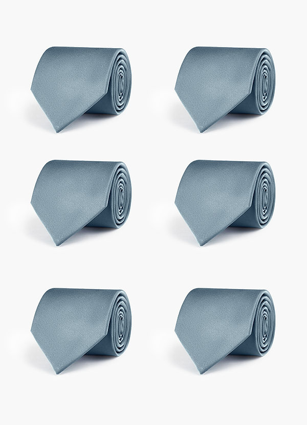 front Stretch Satin Matching Groomsmen Tie Set – 6 Pieces