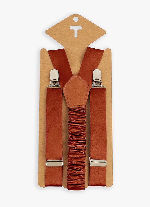 front Matching Color Boy's Matte Satin Suspenders