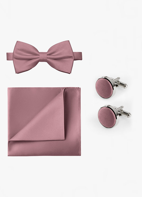 front Ensemble nœud papillon, pochette de costume et boutons de manchette assortis