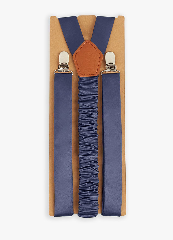 front Matching Color Matte Satin Suspenders