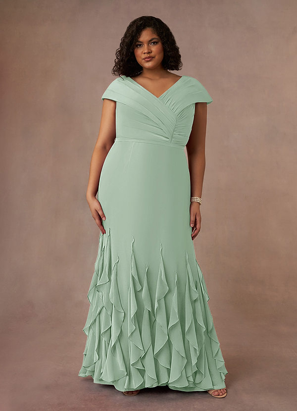 Azazie Bailora Mother of the Brides Dresses Agave Mermaid Ruched Chiffon Dress image1