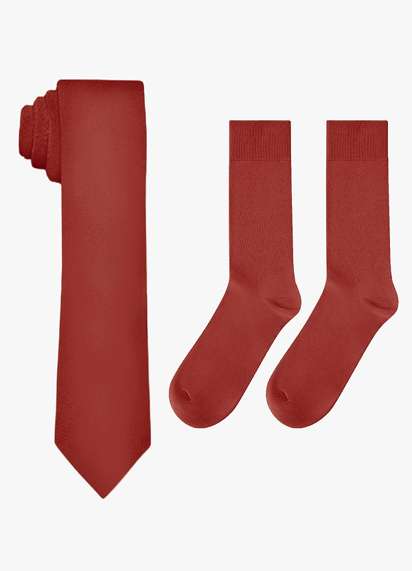 front Matching Skinny Tie & Socks Set