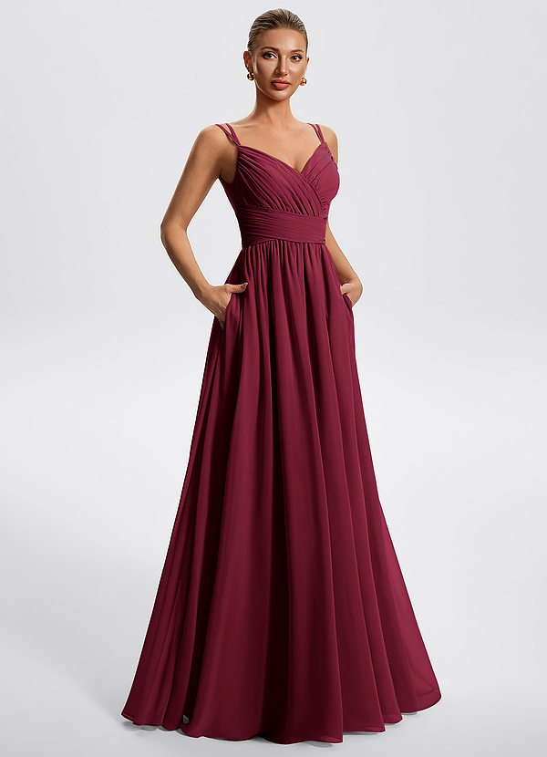 Heloise Burgundy A-Line Maxi Dress Atelier Dress image1