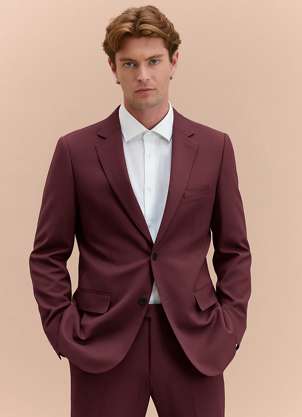 front James Cabernet Structured Stretch Suit Jacket