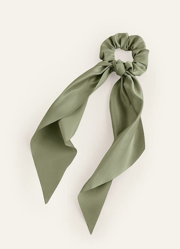 front Pañuelo para el pelo de satén mate de color a juego