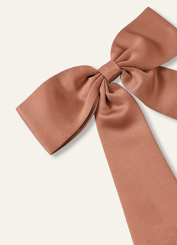 front Matching Color Satin Bow Hair Clip