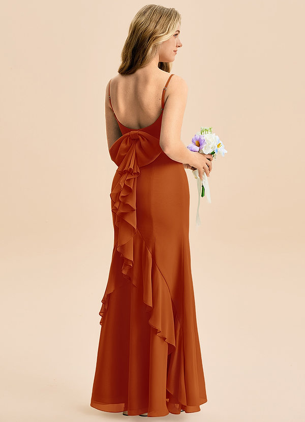 Azazie Lioren Junior Robe Sirène en Mousseline de soie Arc Paprika image1