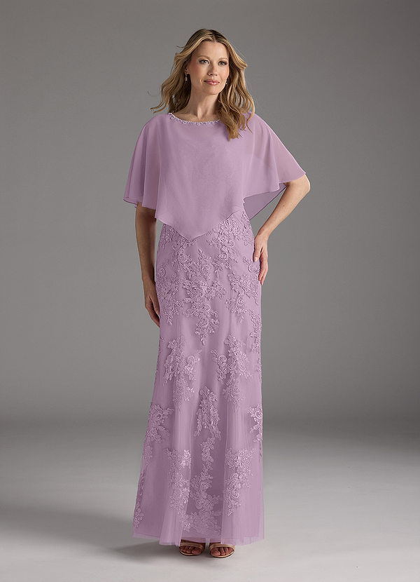 Azazie Whilhelmina Mother of the Brides Dresses Wisteria Mermaid Lace Chiffon Dress image1