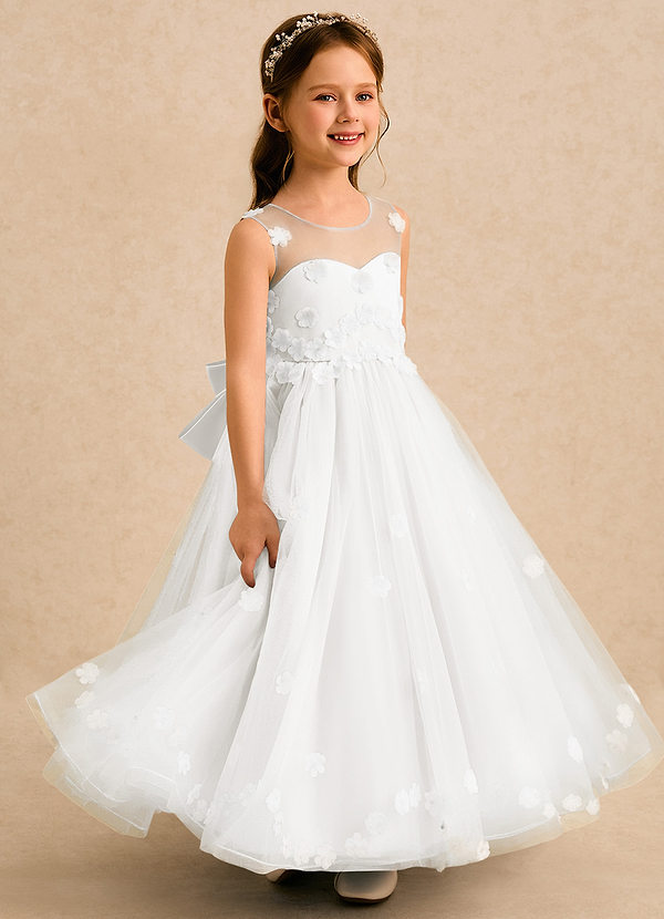Sadie Flower Girl Dresses Ivory A-Line Sweetheart Neckline Tulle Dress image1