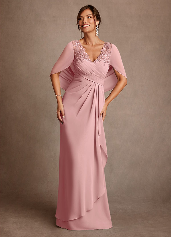 Azazie Santa Clara Mother of the Brides Dresses Dusty Rose A-Line Lace Dress image1