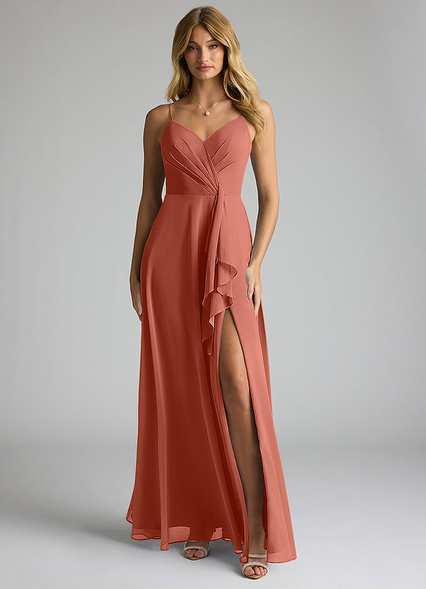 Azazie Akita Bridesmaid Dresses Clay A-Line Chiffon Dress image1