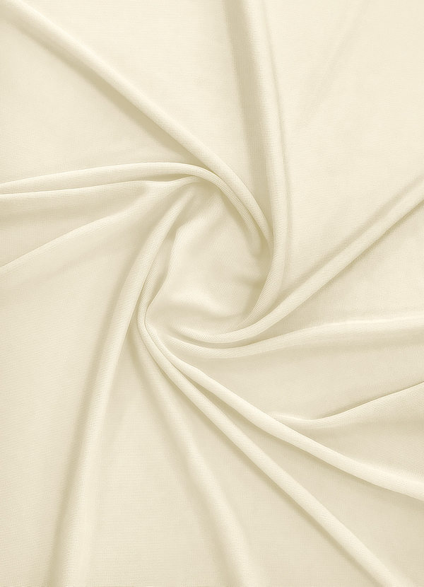 front Azazie Champagne Stretch Mesh Fabric By the Yard