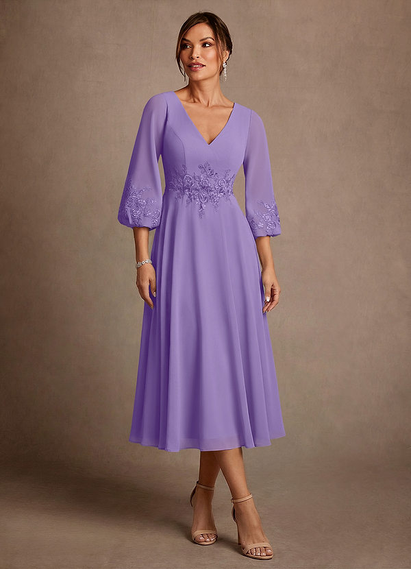 Azazie Ana Mother of the Brides Dresses Tahiti A-Line Lace Chiffon Dress image1