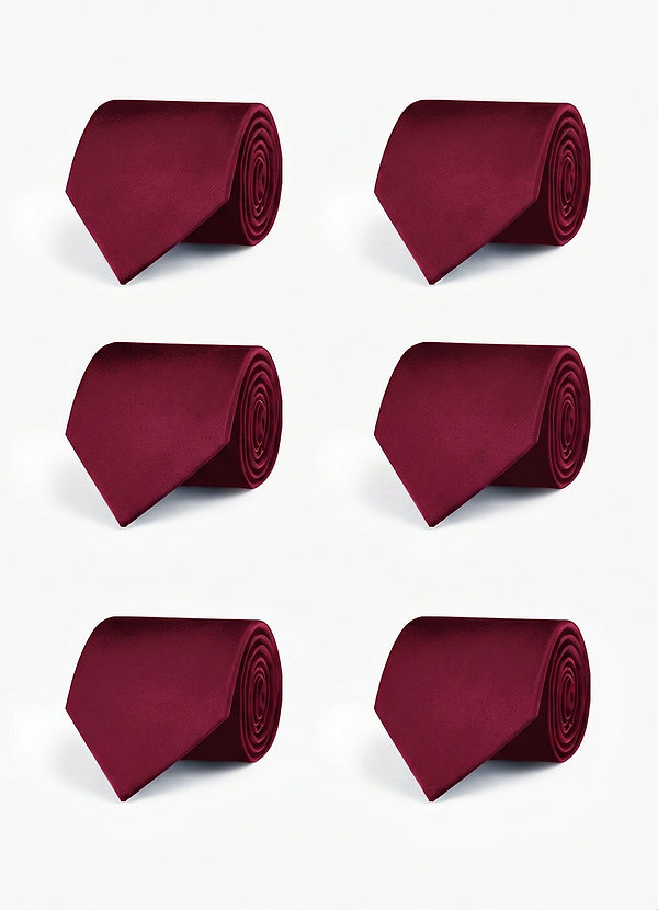 front Conjunto de corbatas a juego de satén elástico para padrinos de boda – 6 piezas