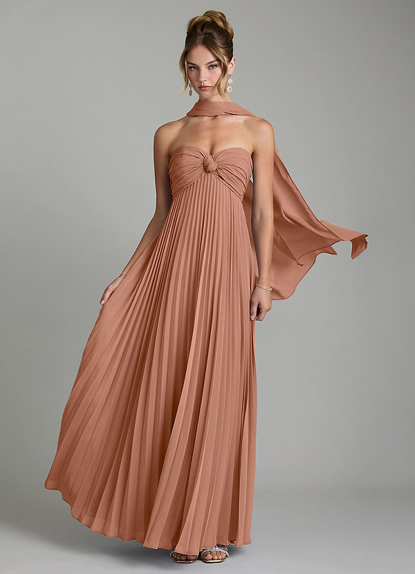 Azazie Tempest Bridesmaid Dresses Bronzer Empire Corset Chiffon Convertible Dress image1
