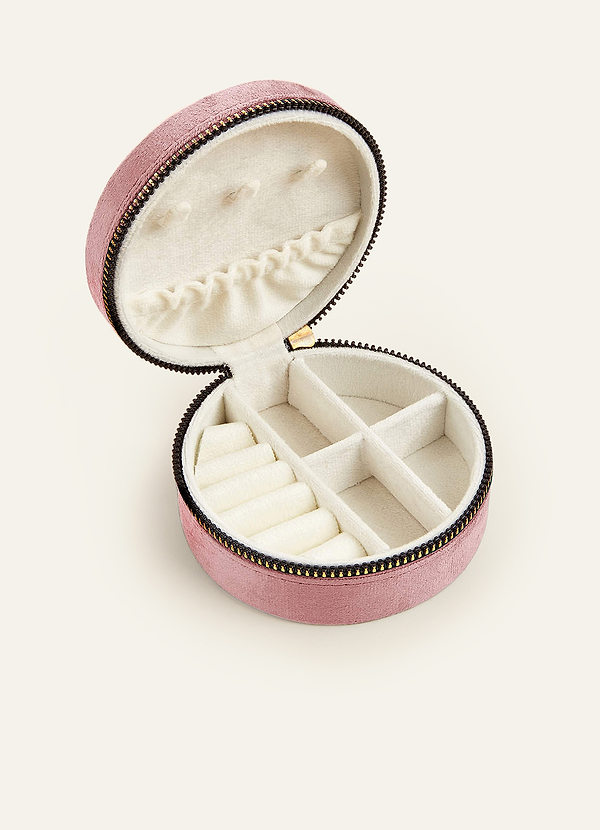 front Bridesmaid Velvet Round Jewelry Box
