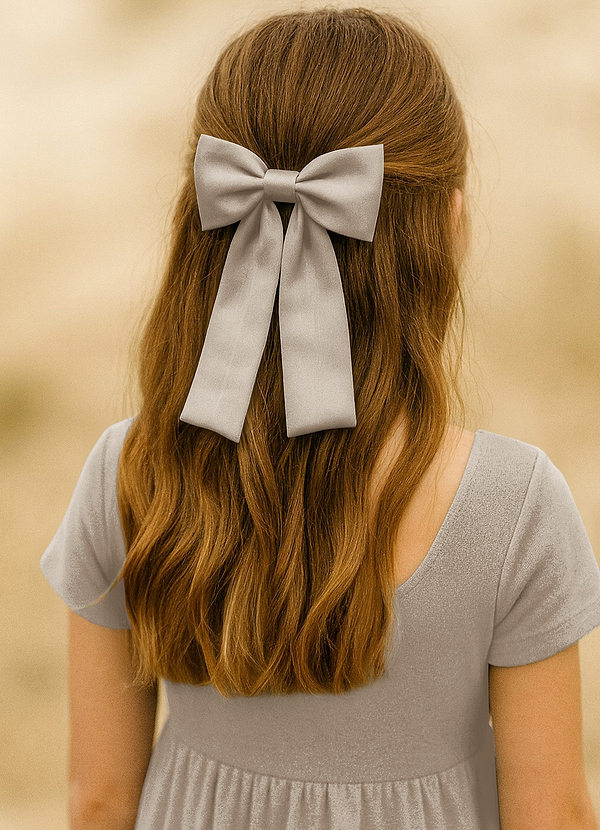front Girls Satin Bow Hair Clip