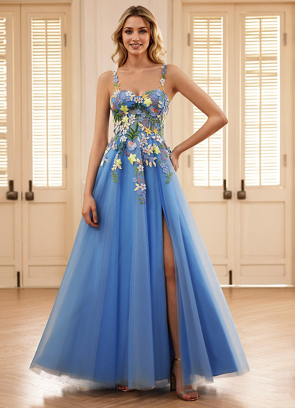 Xanglo Blue Jay A-line Appliques Prom Dress image1