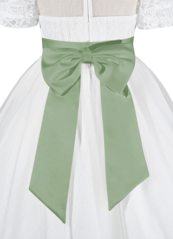 front Matte Satin Sash with Back Bow