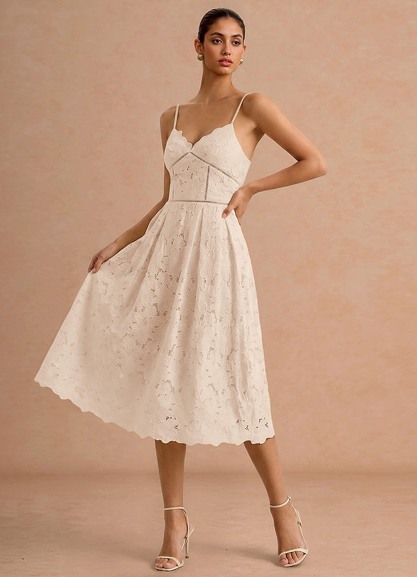 Javelia Cream Midi Dress image1