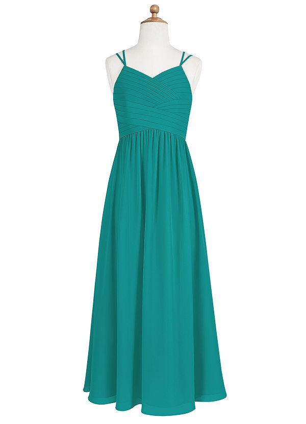  Azazie  Blake  JBD Junior Bridesmaid  Dress  Jungle Green 