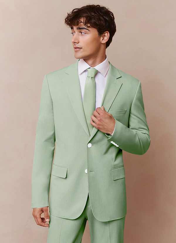 front James Dusty Sage Structured Stretch Suit Jacket