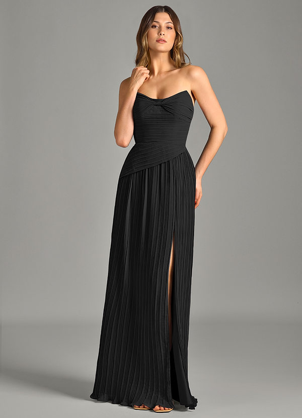 Azazie Becka Suknie dla druhen Linia A Bez ramiączek Szyfon Do ziemi Sukienka image1