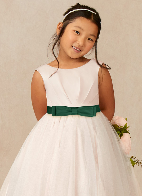 front Azazie Matching Color Satin Layered Bow Sash