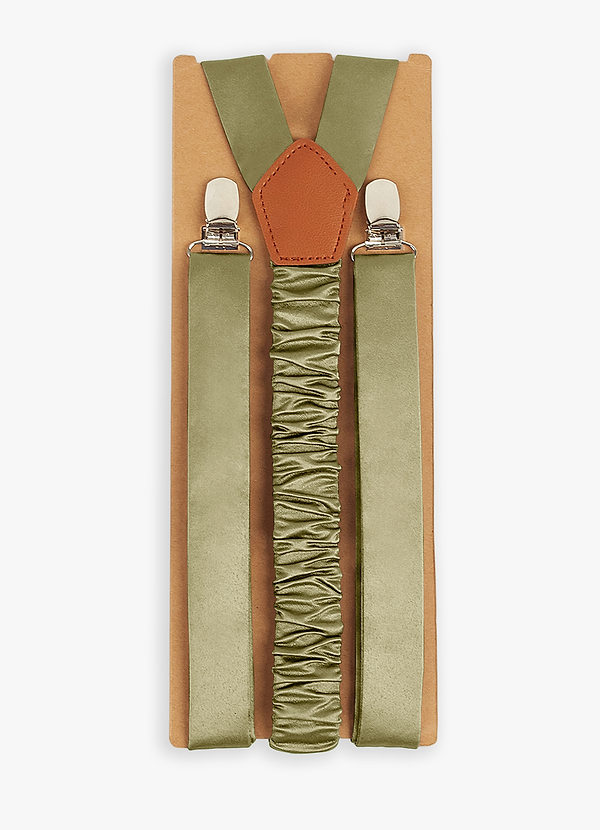front Matching Color Matte Satin Suspenders