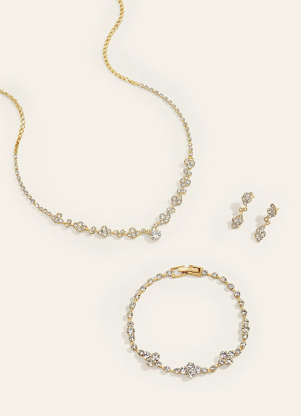 front Elegante set di gioielli in cristallo di vite