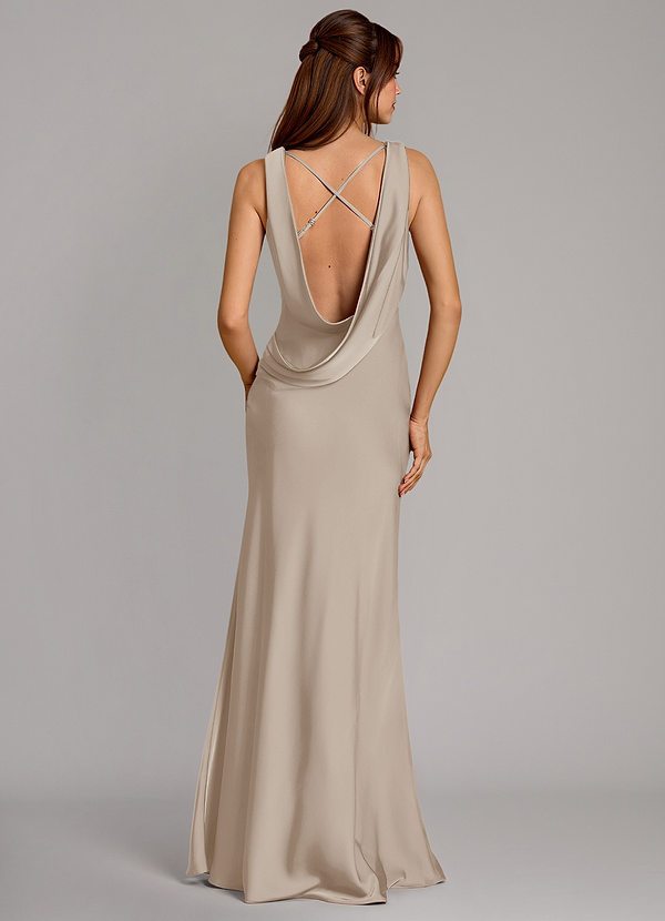 Azazie Cheryl Vestidos Dama de Honor Vestido de Escarcha de Satén Elástico de Corte Sirena image1