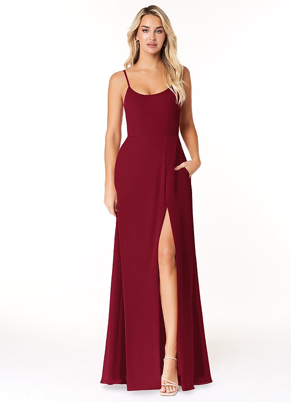 Burgundy Azazie Moira Bridesmaid Dresses | Azazie