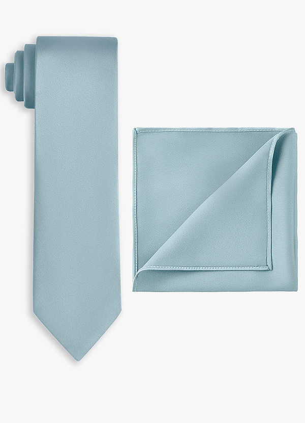 front Stretch Satin Wide Tie and Pocket Square Set