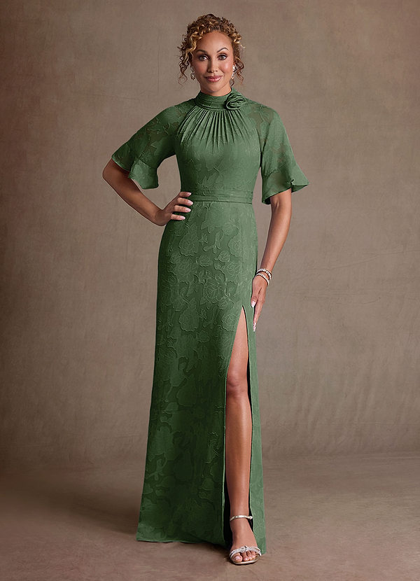 Azazie Hypatia Suknie dla Matki Panny Młodej Osłona Pofałdowany Kwiatowe wypalenie Długość podłogi Sukienka image1