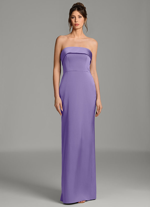 Azazie Phoenyx Bridesmaid Dresses Tahiti Sheath Strapless Stretch Satin Dress image1