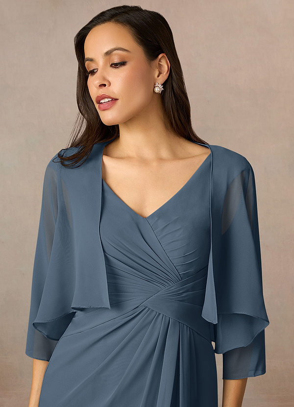 front Azazie Matching Color Fisher Chiffon Wrap