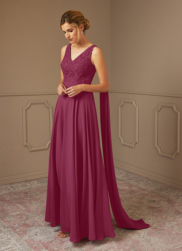 Azazie Joules Mother of the Brides Dresses Mulberry A-Line Sequins Chiffon Dress image1