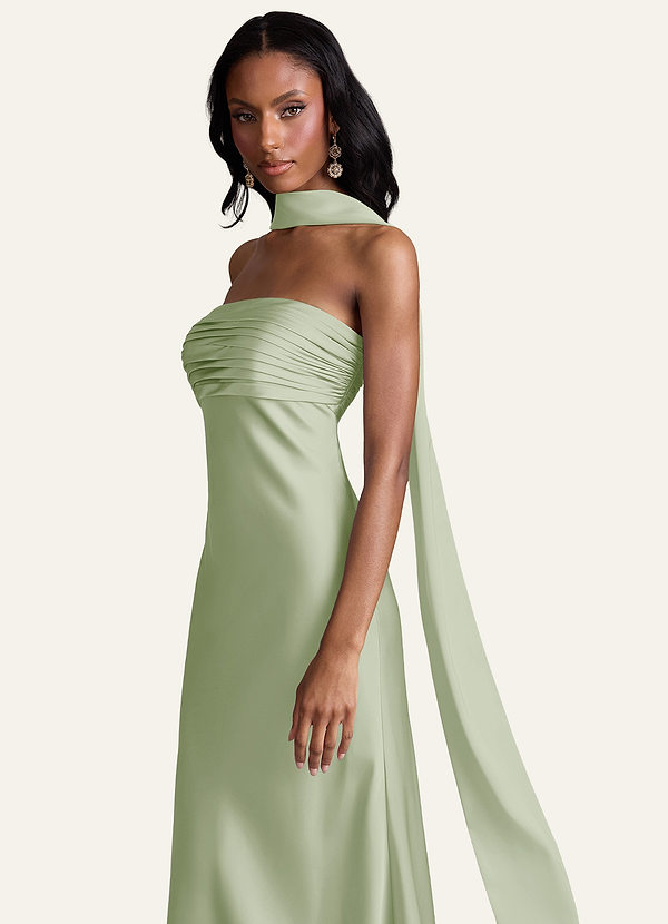 front Azazie Matching Color Stretch Satin Scarf