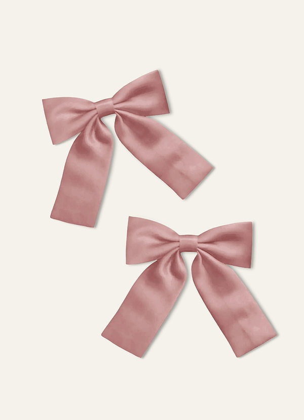 front Girls Matte Stain Bow Hair Clip Set(Pack of 2)