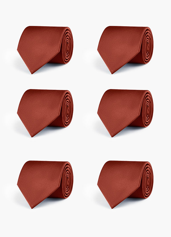 front Stretch Satin Matching Groomsmen Tie Set – 6 Pieces