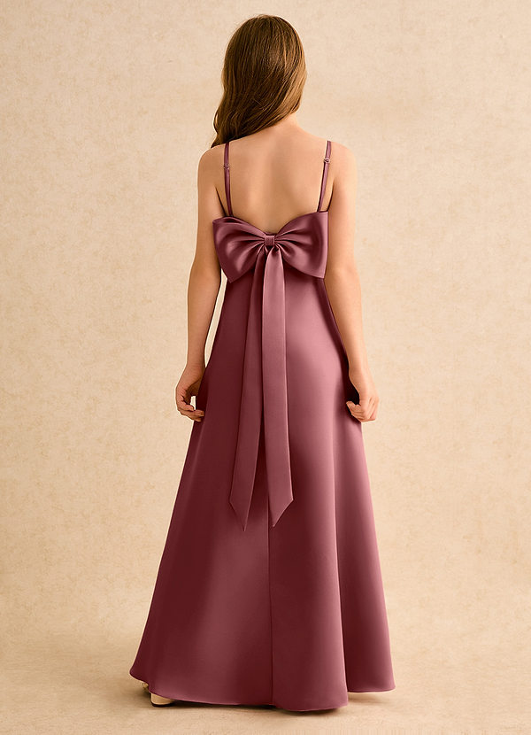 Azazie Joella Girls Formal Klänningar för brudeflicka Klä A-Line i Matt satäng Plisserad image1