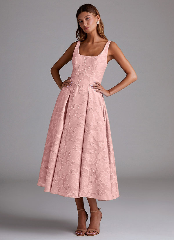 Robe Midi Rose Brumeux Adelie image1