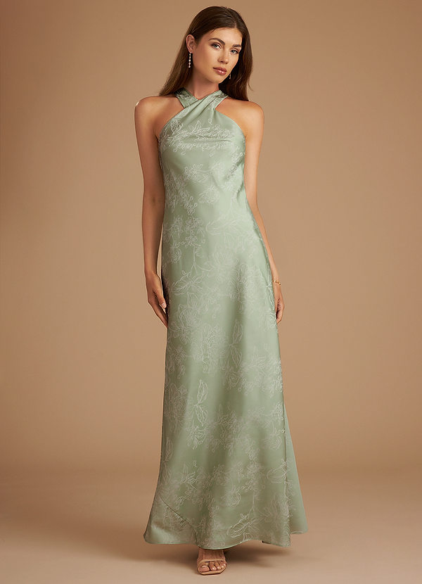 Azazie Doretta Robes Demoiselle d'honneur Robe Sirène en Fleurir Plissée Fleur De Sauge image1
