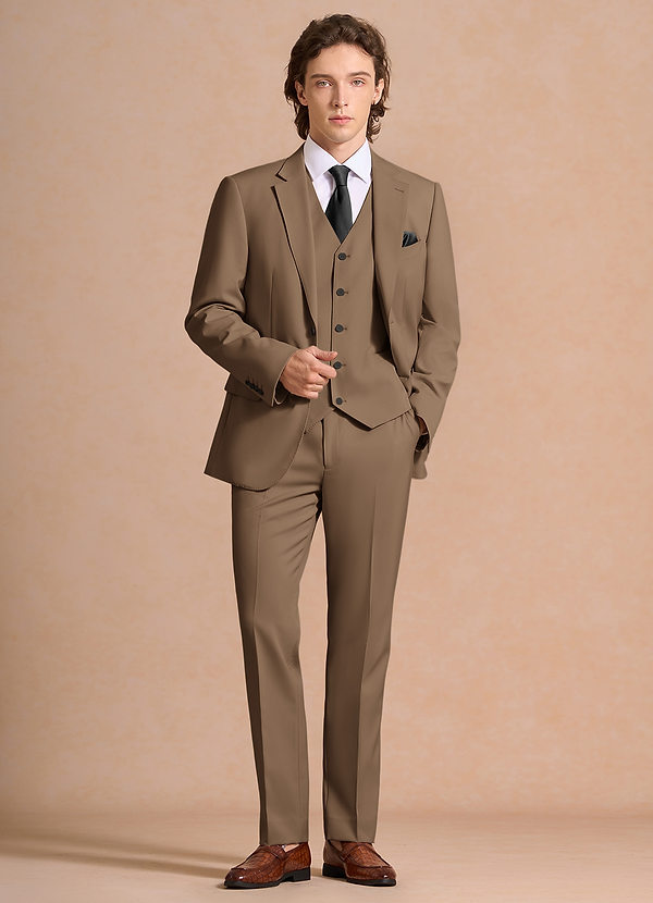 front James Truffle Structured Stretch 3-piece suit